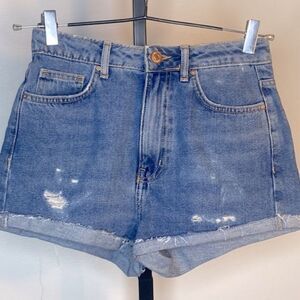 Medium Denim Blue distressed shirts size 24 from Forever21